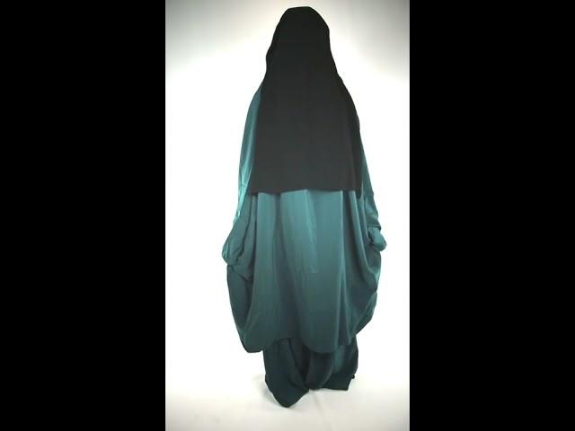 Niqabi Jilbabi Two Piece Jilbab French Khimar & Skirt in Vibrant Green Colour - ITADASHI 2018