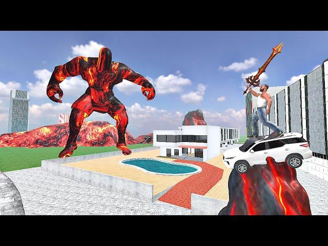 Franklin Becomes Superhero Fight Giant Lava Monster - INDIAN BIKES DRIVING 3D