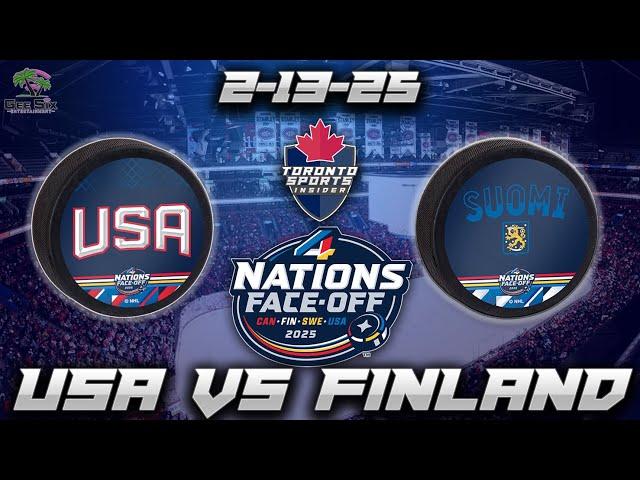 2-13-25 United States vs Finland 2025 4 Nations Faceoff Game Audio | Hockey LIVE Gamecast & Chat