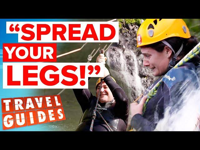 Guides get SMASHED by terrifying waterfall zipline  | Travel Guides Australia