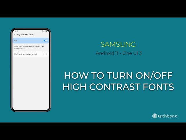 How to Turn On/Off High contrast Fonts - Samsung [Android 11 - One UI 3]