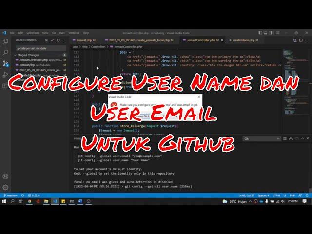 Configure User Email dan User Name Untuk Github