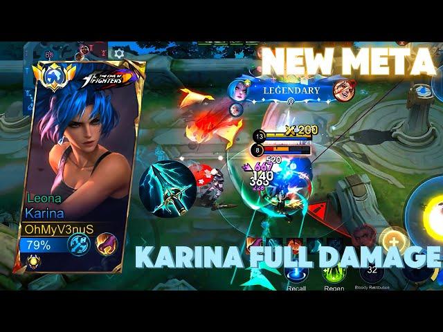 GAMEPLAY KARINA FULL DAMAGE,NEW META,TIPS BERMAIN KARINA ~MLBB