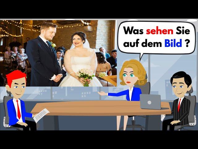 Deutsch lernen | Bildbeschreibung B1 ( DTZ & Telc & ÖSD ) Prüfung 2022 | Hochzeit & Lesen