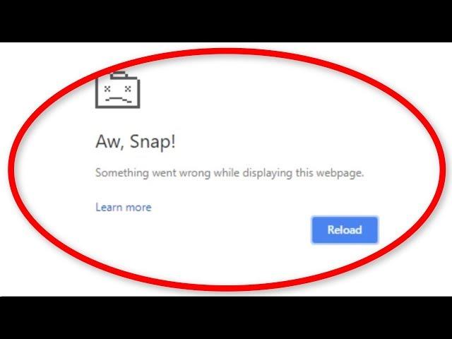 How To Fix Aw Snap Error || Something Went Wrong While Displaying This Webpage || Google Chrome