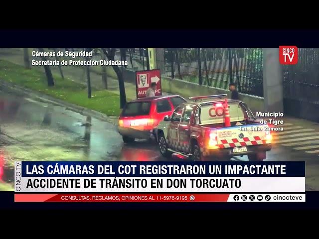 CINCO TV - Las cámaras del COT registraron un impactante accidente de tránsito en Don Torcuato