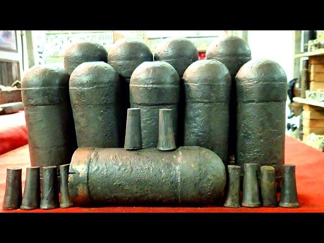 Ten American Civil War Confederate Artillery Shells