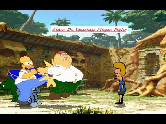 Mugen : Homer Simpson & Bender Vs Beavis & Peter Griffin (Request)