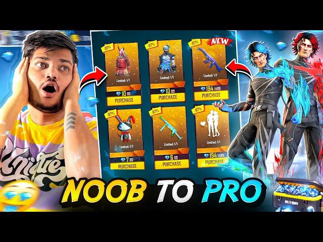 FREE FIRE NOOB TO PRO NEW EVENT I BOUGHT EVERYTHING IN 80% OFF -GARENA FREE FIRE