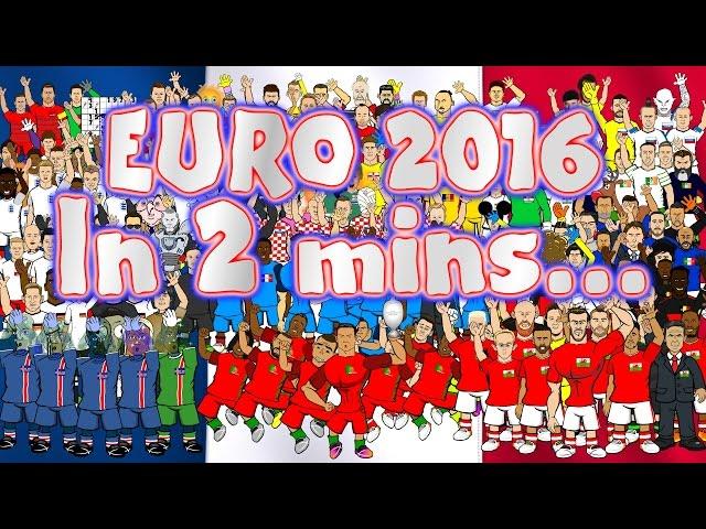 EURO 2016 in 2 MINUTES!!! (Highlights, goals, cartoon montage)