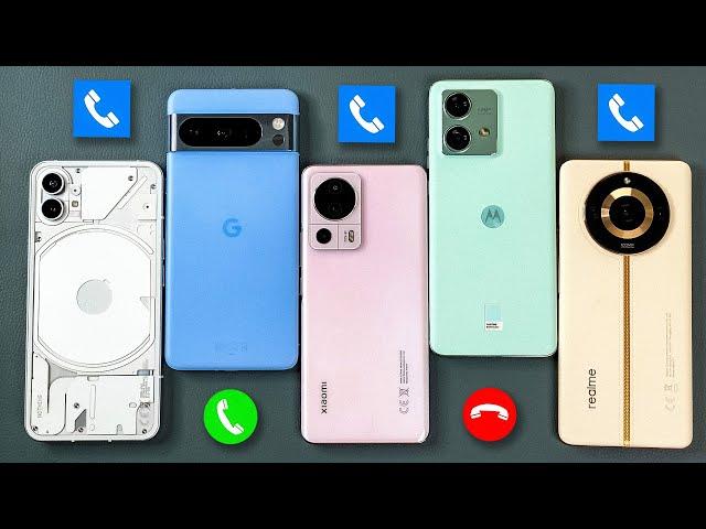 Google Pixel 8 Pro + Nothing Phone + Moto E40N + Xiaomi 13 + Realme 11 Pro ACR Phone Incoming Calls