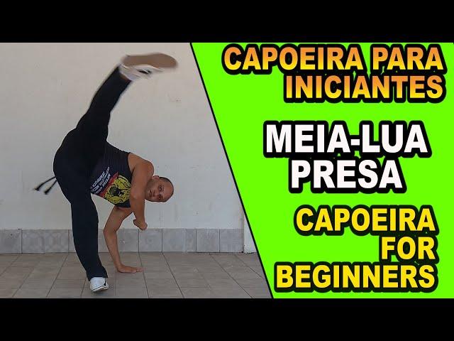 Aula 34 (class 34) Meia-Lua Presa - Capoeira iniciantes - capoeira for beginners ENGLISH SUBTITLES