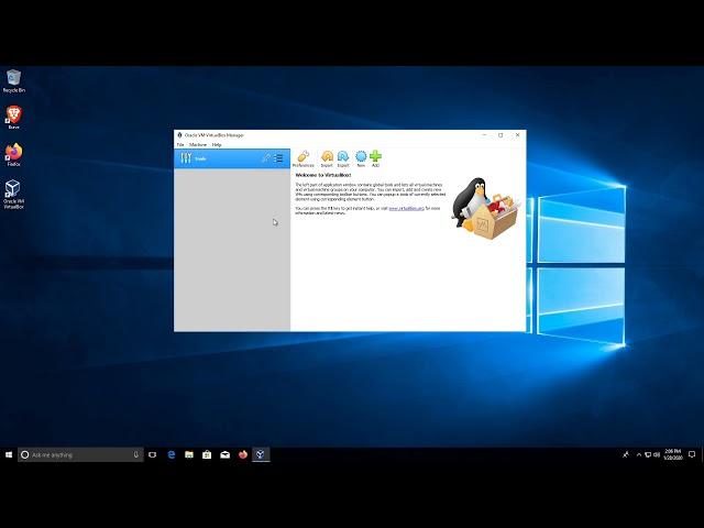 Setting up and using VirtualBox on Windows 10