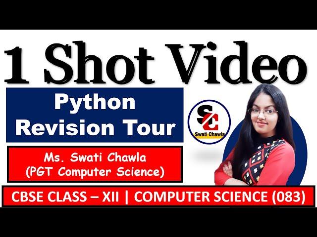 Python Revision Tour Class 12  | 1 Shot Video | Class 12 Computer Science