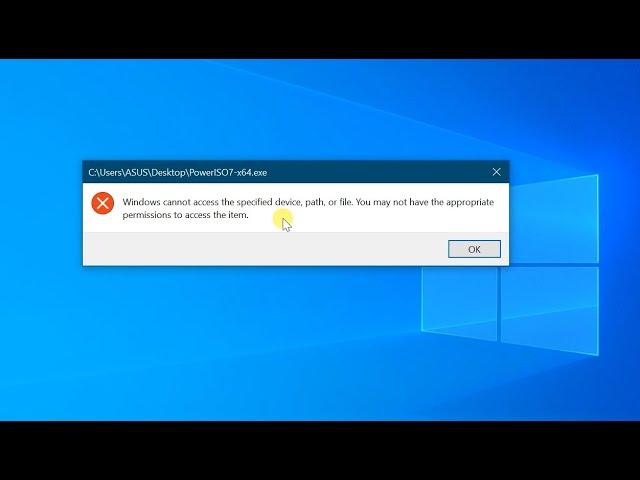 How to Fix Program or file Error "Windows cannot access the specified Device..." on windows 10