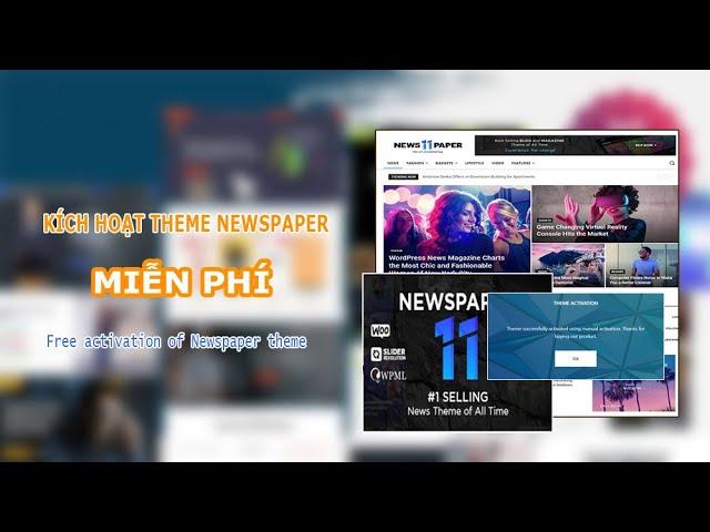 Hướng Dẫn Crack Theme Newspaper Miễn Phí - Theme WordPress | Free Activation Of Newspaper Theme