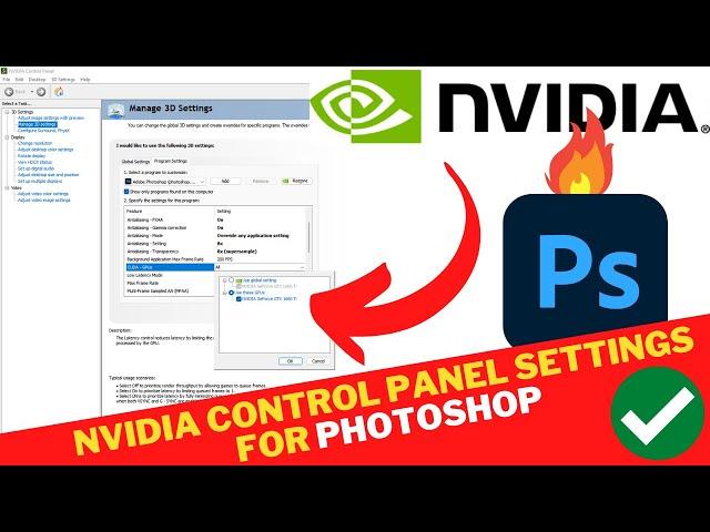 NVIDIA Control Panel Best SETTINGS For PHOTOSHOP | Enable GPU ACCELERATION In Adobe PHOTOSHOP