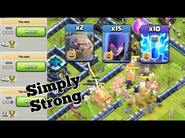 Easyest Th13 Attack Strategy - 15 Witch + 10 Lightning Spells Legend League Attacks - Clash of Clans