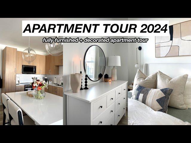 FULLY FURNISHED + DECORATED APARTMENT TOUR | atlanta apartment tour, natural modern home decor