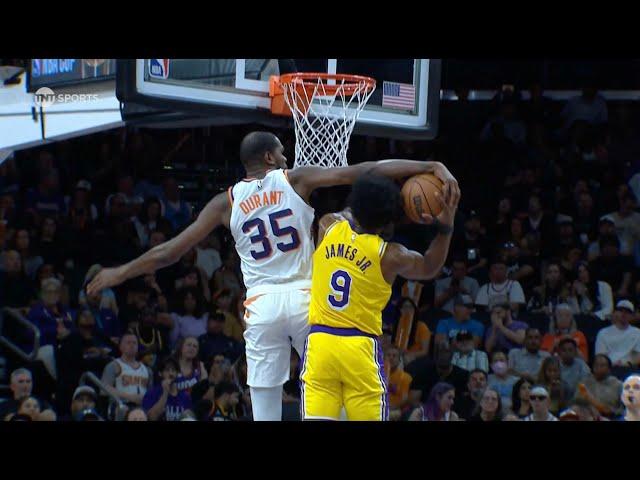 Kevin Durant Tried to Block Bronny James 