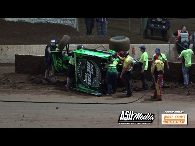 Sprintcars: Aaron Kelly and Andrew Corbet Rollovers - Archerfield Speedway