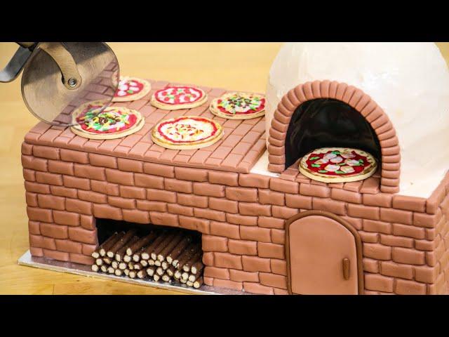 Pizza Oven Cake with Miniatures by Cakes StepbyStep