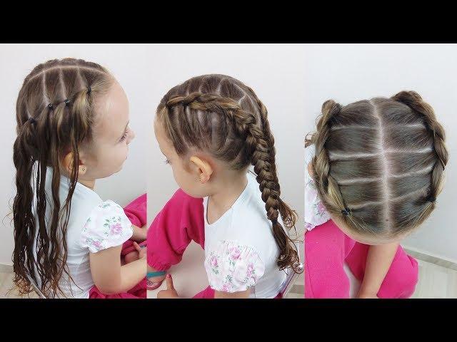 Penteado Infantil Trança simples sobre amarração