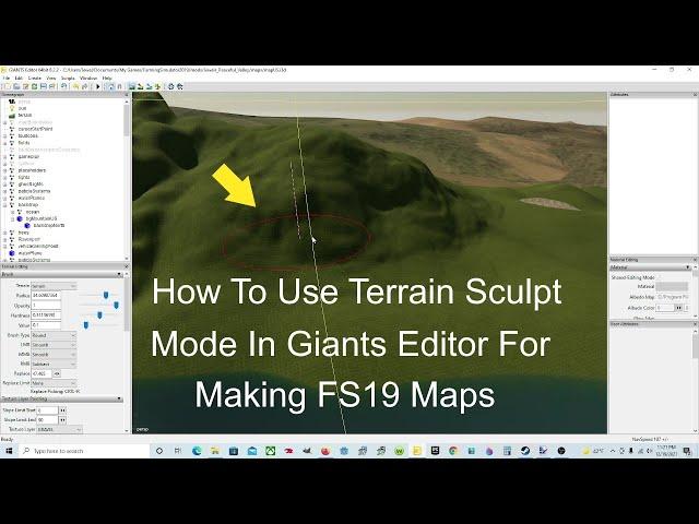 How To Use Terrain Sculpt Mode In Giants Editor Making Farming Simulator 19 or 22 Maps | Tutorial