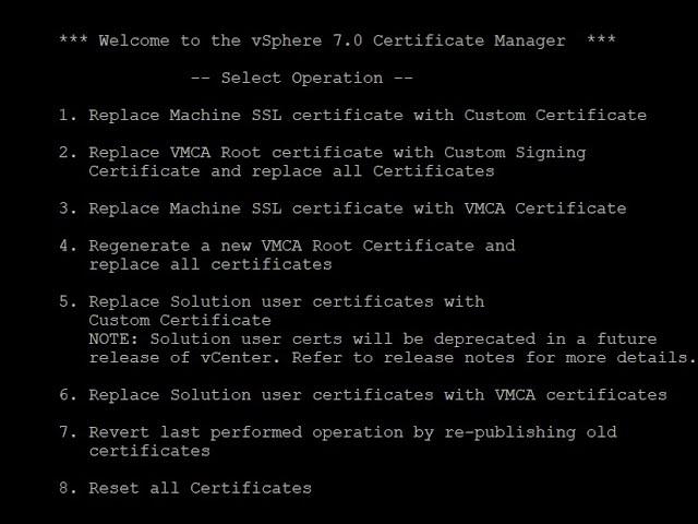 Replacing Vcenter certificates using Vcenter certificate manager