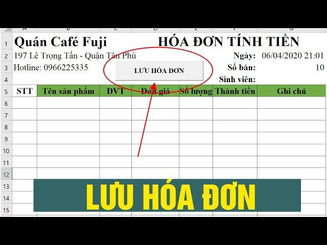 Hướng Dẫn Lưu Hóa Đơn Bán Hàng Trên Excel bằng VBA | Excel Thực Tiễn