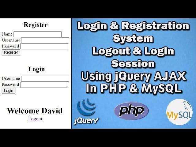 Create Login & Registration Form Using jQuery AJAX In PHP MySQL With Logout & Login Session