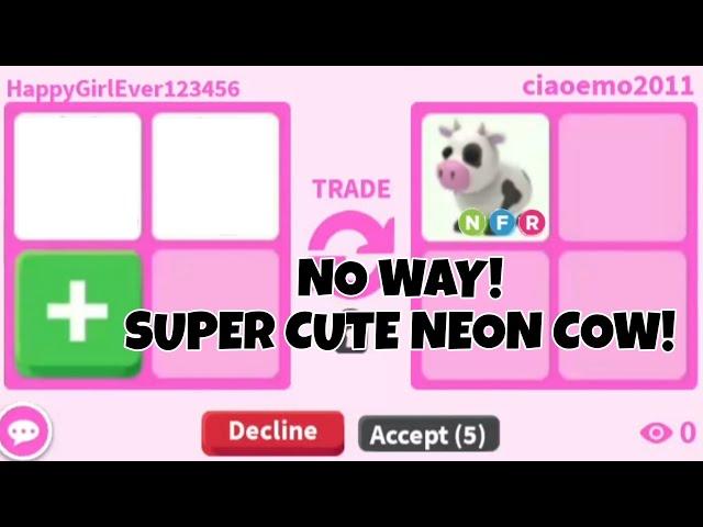 No Way! I GOT A SUPER CUTE NEON COW In Adopt Me BUT Did I OVERPAY WAY TOO MUCH + HUGE WIN TRADES!