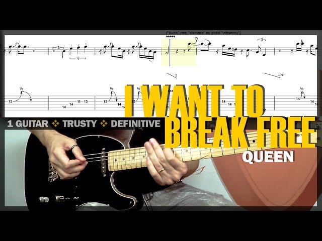 I Want to Break Free | Guitar Cover Tab | Solo Lesson | Synth Tone Effect | BT w/ Vocal  QUEEN