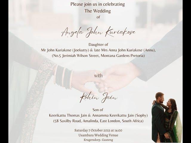 The Wedding of Angela John Kuriakose and Rohin Jain