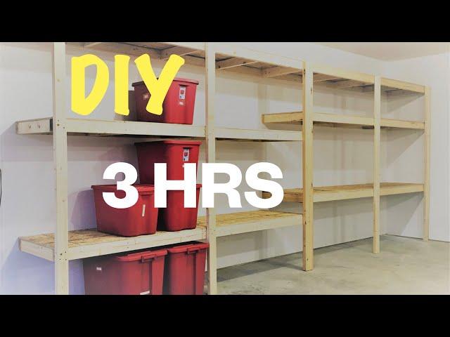 How To Build 2x4 garage shelves LOW-COST [Heavy TOTES]