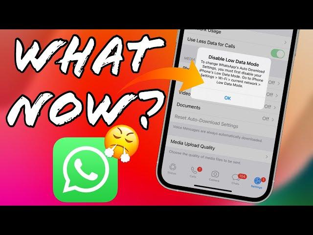 How To Fix "Disable Low Data Mode" Notification on WhatsApp in iPhone I Low Data Mode for WhatsApp