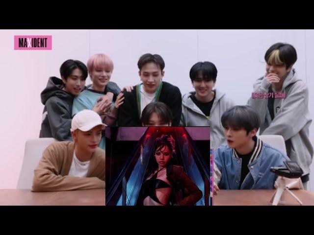 Stray kids Reaction to LISA Rockstar Mv colour coded lyrics [Fanmade ]