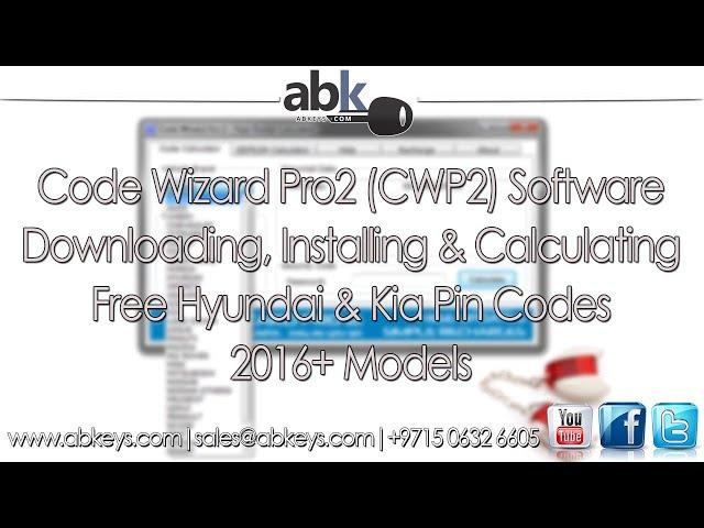 Code Wizard Pro2 CWP2 Pin Code Calculation Software Installation & Calculating Hyundai & KIA Pincode