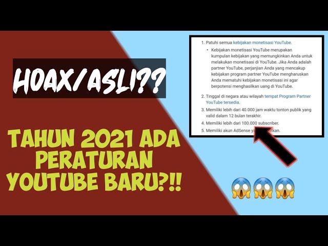 Apakah Benar Akan Ada Peraturan Youtube Baru Di Tahun 2021??