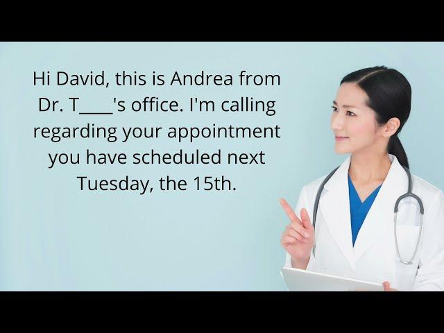 Doctor's Office Voicemail - American English Listening Practice