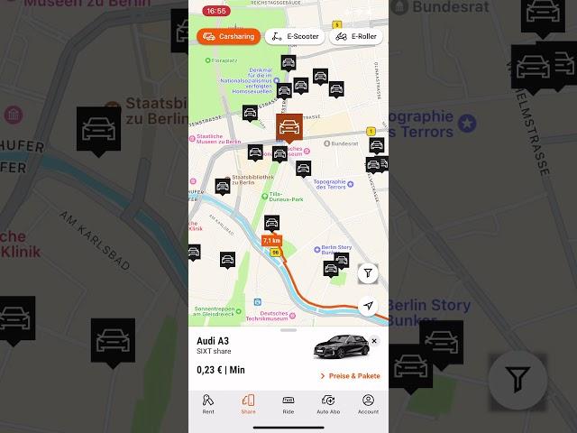 Sixt Carsharing 60€ Gutschein Code:  EPqjTPcl