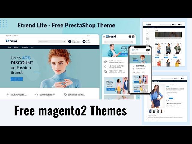 magento free theme // magento 2 theme free download // Etrend Lite – Free PrestaShop Theme