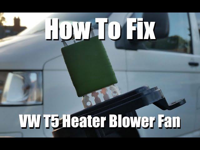 Easy DIY Fix VW T5 Heater Fan Not Blowing on 1 2 3 except on 4 Max, VW Transporter. Replace Resistor