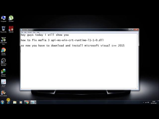 How to fix mafia 3 api ms win crt runtime l1 1 0 dll file by Techpcandmobile