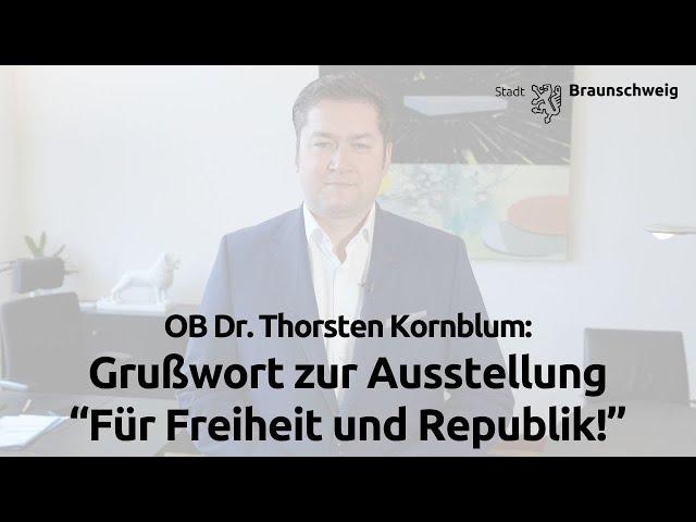 Grußwort Ausstellung "Für Freiheit und Republik!"