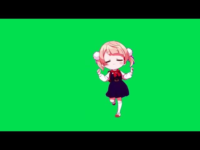 Green Screen Anime Girl Ui Shigure Loli Dance