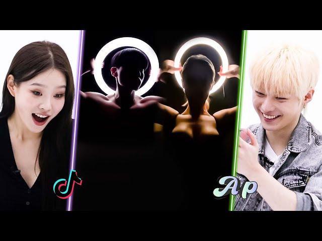 Two Korean Male and Female's Reaction of the TikTok 'Infinity'Challenge｜ asopo