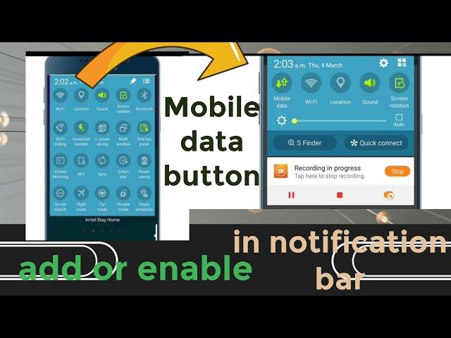 How to add mobile data button in notification bar