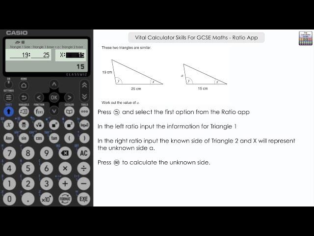 Vital Calculator Skills For GCSE Maths - Ratio App | fx-83GTCW fx-85GTCW #casiocalculator