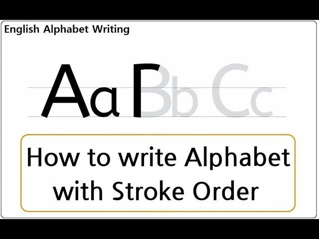 Alphabet Capital and Small Letters with Stroke Order